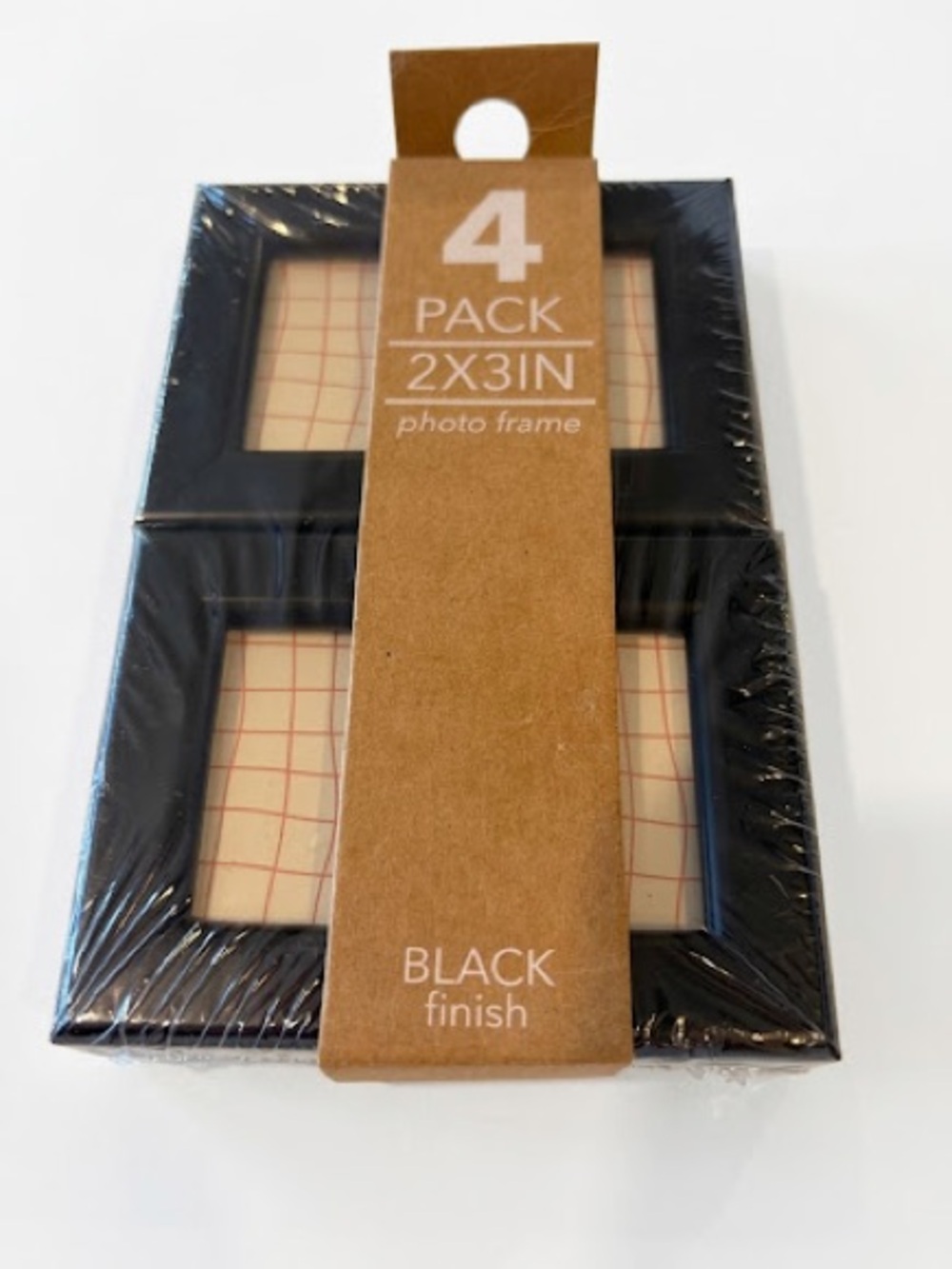 Multipack of 4 Black 2x3in Photo Frames - Classic Display